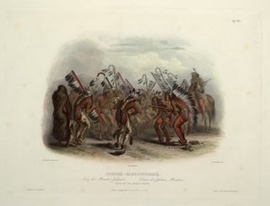 Ischohä-Kakoschochatä, danza de los indios Mandan de Karl Bodmer
